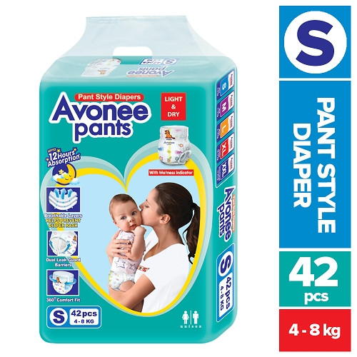 Avonee Small Pant Diaper 4-8Kg (S Size) 42Pcs